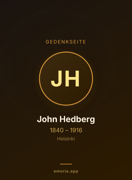 Gedenkportrait von John Hedberg