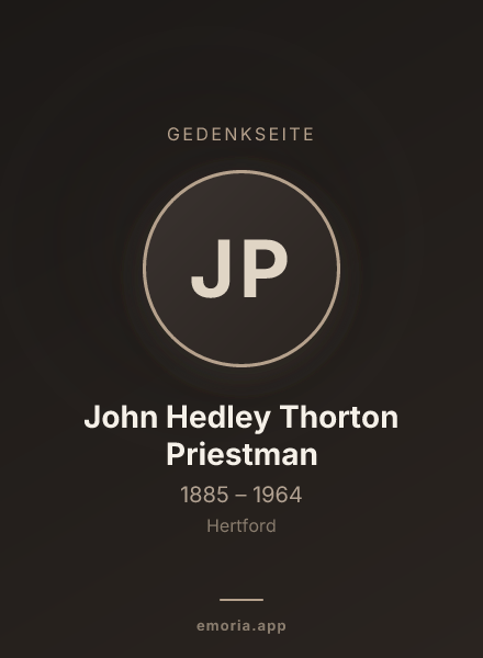 Gedenkportrait von John Hedley Thorton Priestman