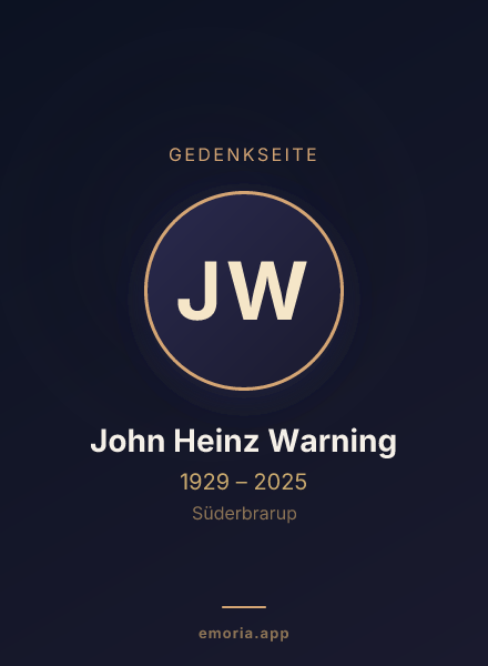 Gedenkportrait von John Heinz Warning