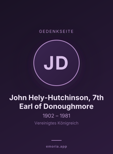 Gedenkportrait von John Hely-Hutchinson, 7th Earl of Donoughmore