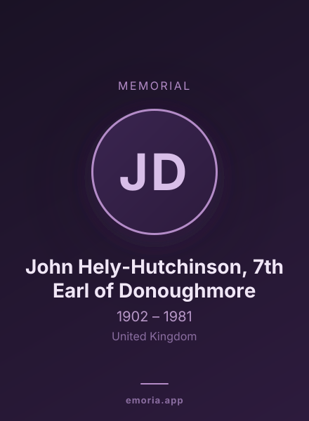 Memorial portrait of John Hely-Hutchinson, 7th Earl of Donoughmore