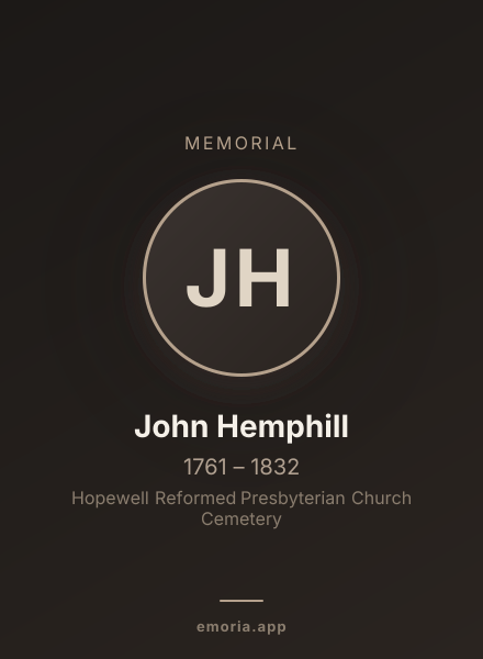 Memorial portrait of John Hemphill