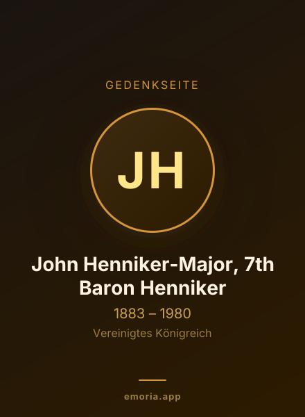 Gedenkportrait von John Henniker-Major, 7th Baron Henniker