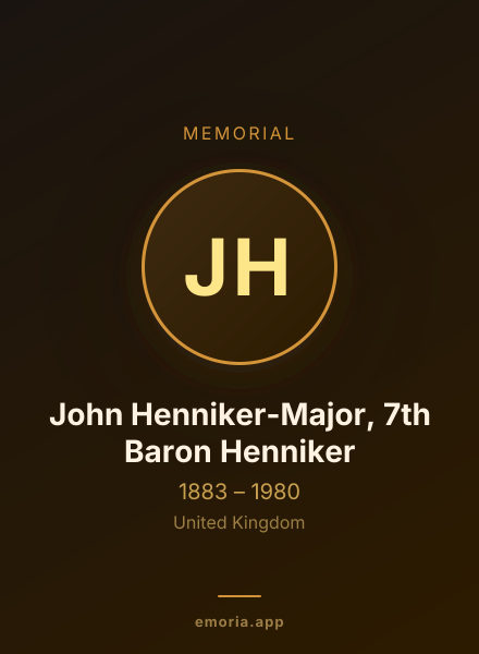 Memorial portrait of John Henniker-Major, 7th Baron Henniker