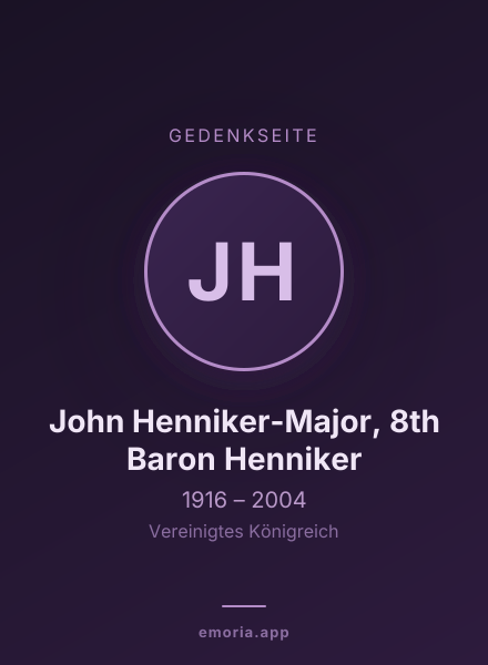Gedenkportrait von John Henniker-Major, 8th Baron Henniker