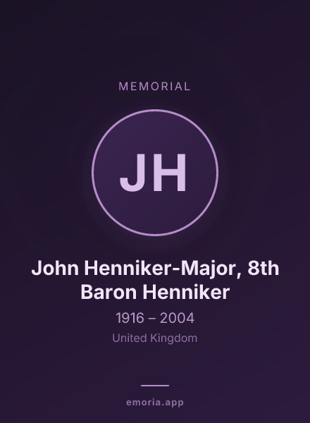 Memorial portrait of John Henniker-Major, 8th Baron Henniker