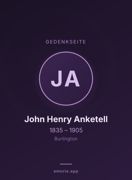 Gedenkportrait von John Henry Anketell