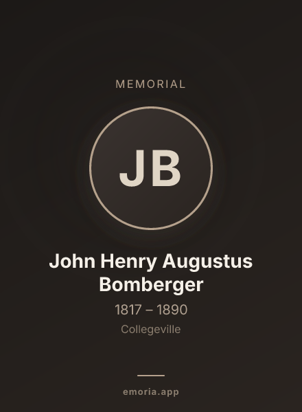 Memorial portrait of John Henry Augustus Bomberger