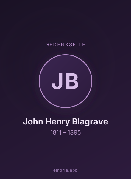 Gedenkportrait von John Henry Blagrave