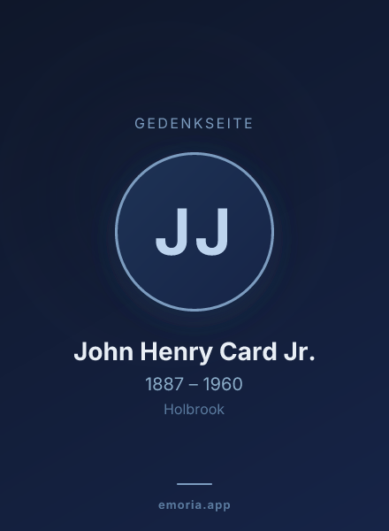 Gedenkportrait von John Henry Card Jr.