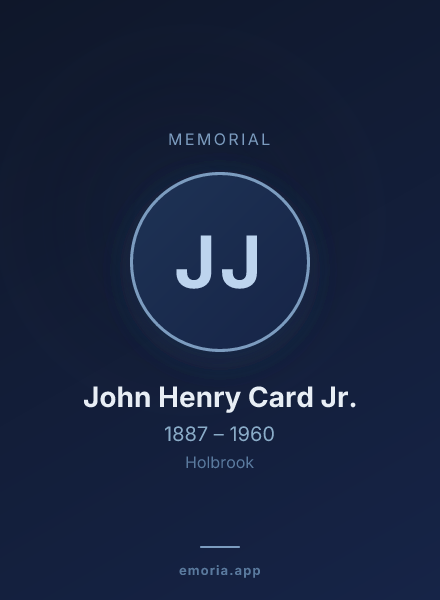 Memorial portrait of John Henry Card Jr.