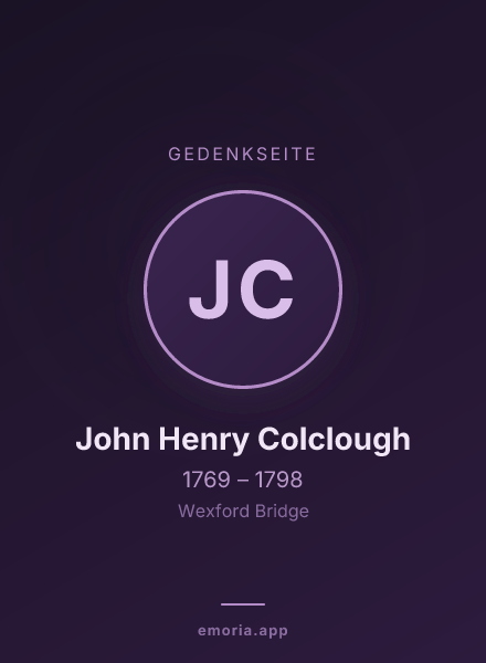 Gedenkportrait von John Henry Colclough