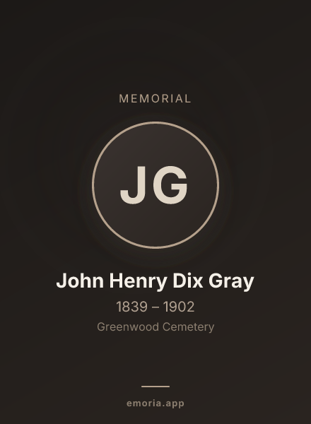 Memorial portrait of John Henry Dix Gray