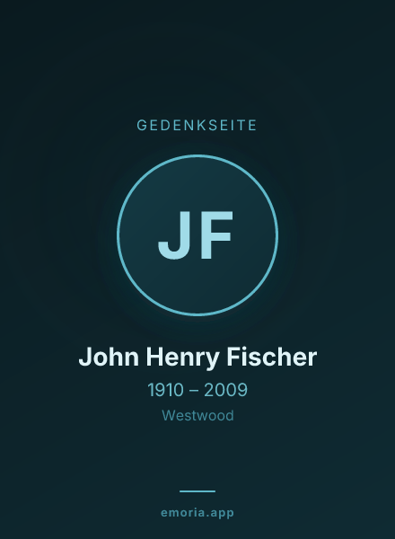 Gedenkportrait von John Henry Fischer