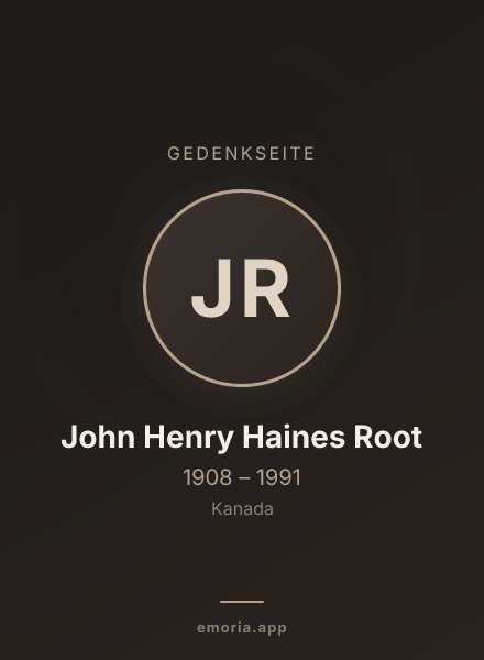Gedenkportrait von John Henry Haines Root