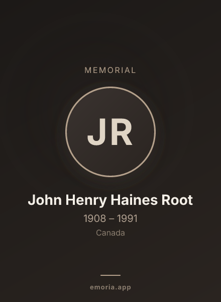 Memorial portrait of John Henry Haines Root