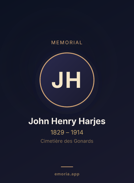 Memorial portrait of John Henry Harjes