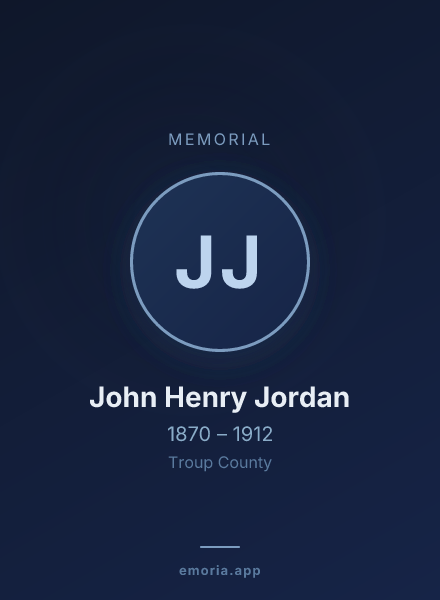 Memorial portrait of John Henry Jordan