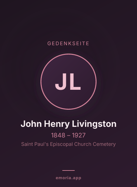 Gedenkportrait von John Henry Livingston
