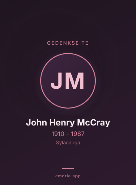 Gedenkportrait von John Henry McCray