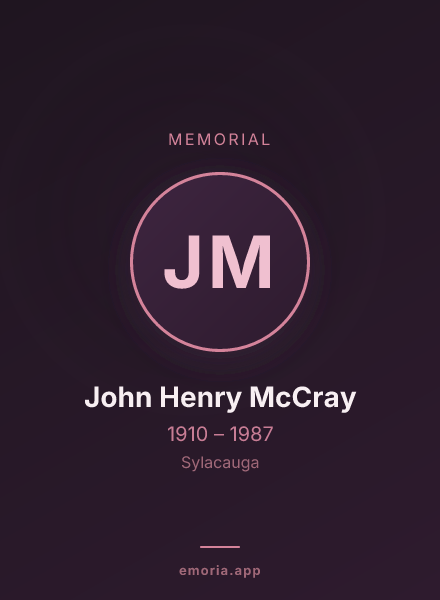 Memorial portrait of John Henry McCray