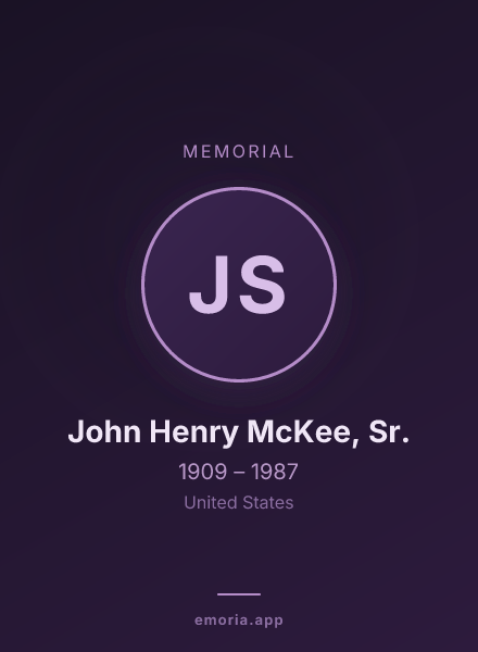 Memorial portrait of John Henry McKee, Sr.
