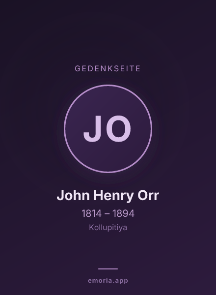 Gedenkportrait von John Henry Orr