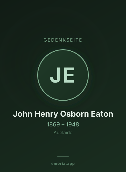 Gedenkportrait von John Henry Osborn Eaton