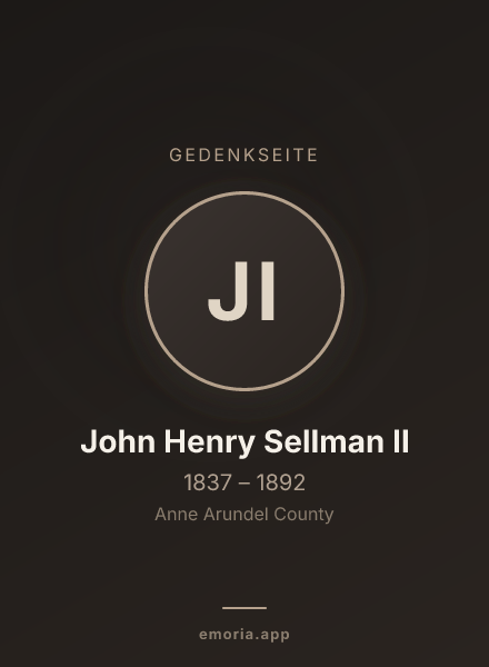 Gedenkportrait von John Henry Sellman II