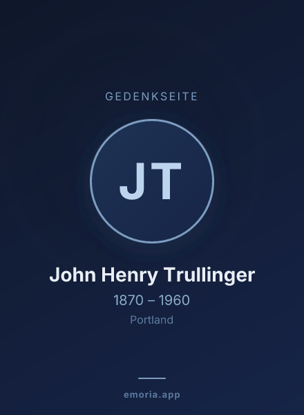 Gedenkportrait von John Henry Trullinger