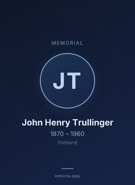 Memorial portrait of John Henry Trullinger