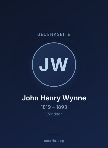 Gedenkportrait von John Henry Wynne