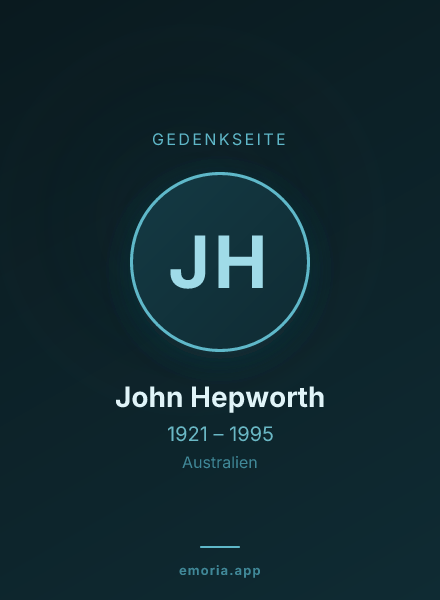 Gedenkportrait von John Hepworth