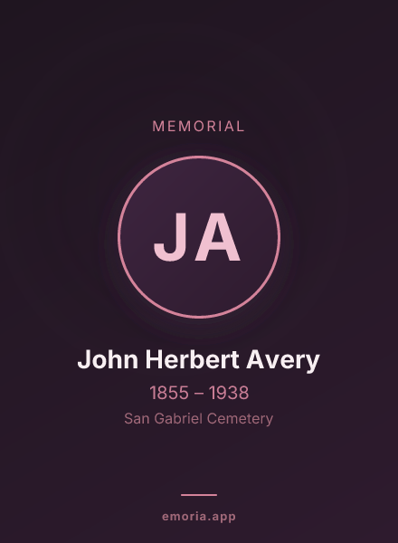 Memorial portrait of John Herbert Avery