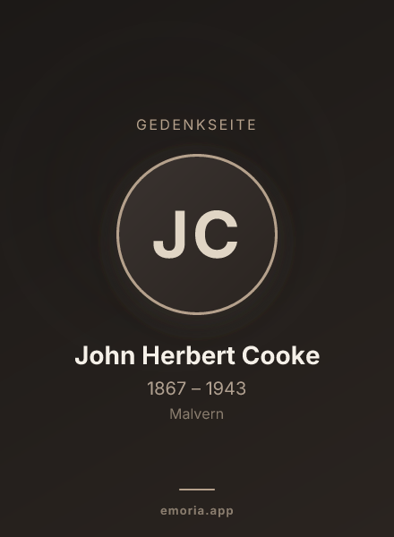 Gedenkportrait von John Herbert Cooke