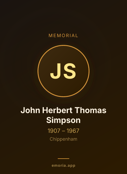 Memorial portrait of John Herbert Thomas Simpson