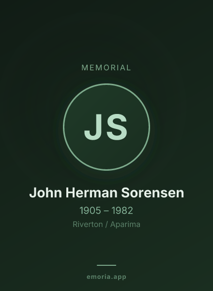 Memorial portrait of John Herman Sorensen