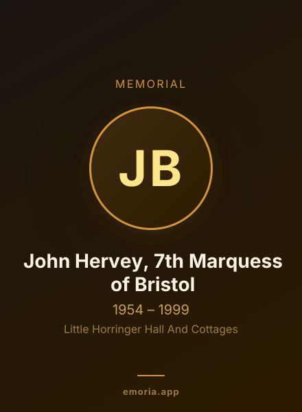 Memorial portrait of John Hervey, 7th Marquess of Bristol