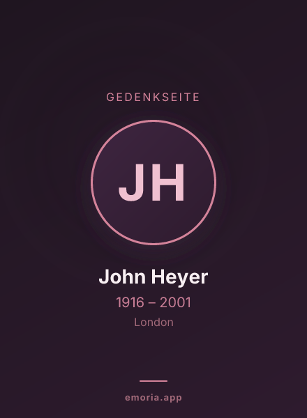 Gedenkportrait von John Heyer