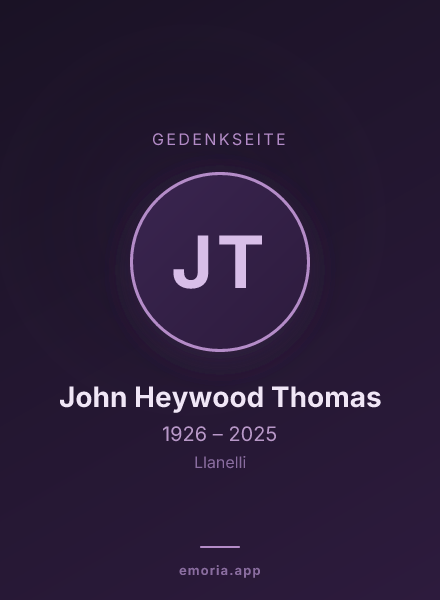 Gedenkportrait von John Heywood Thomas