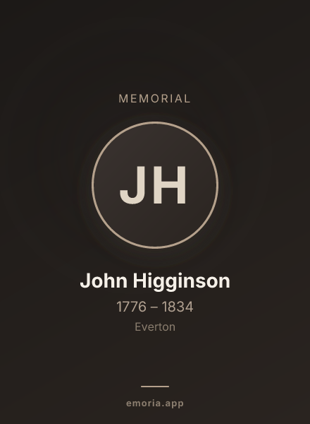 Memorial portrait of John Higginson
