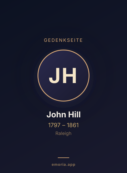 Gedenkportrait von John Hill