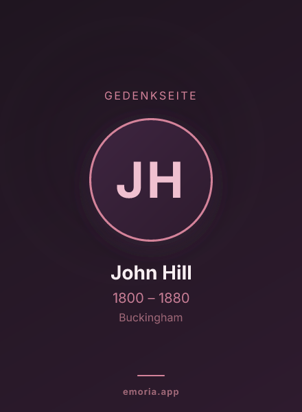 Gedenkportrait von John Hill