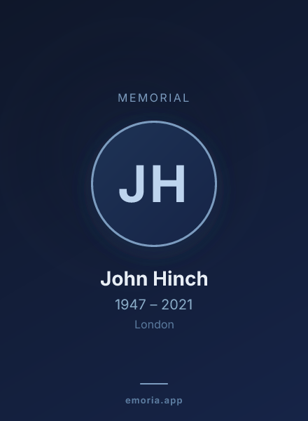 Memorial portrait of John Hinch