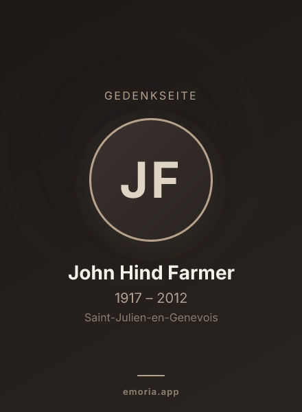 Gedenkportrait von John Hind Farmer