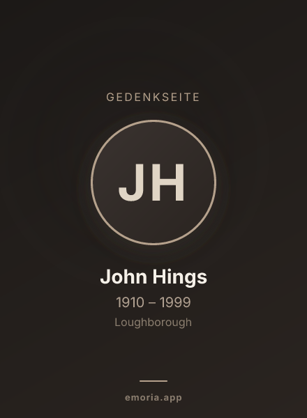 Gedenkportrait von John Hings