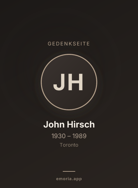Gedenkportrait von John Hirsch