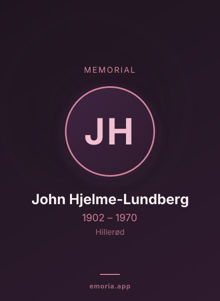Memorial portrait of John Hjelme-Lundberg