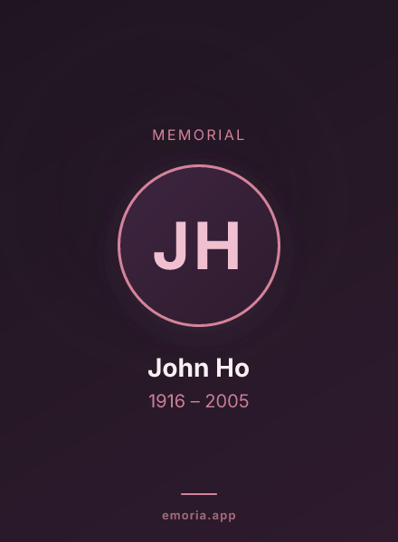 Memorial portrait of John Ho