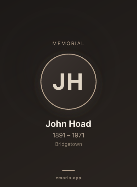 Memorial portrait of John Hoad